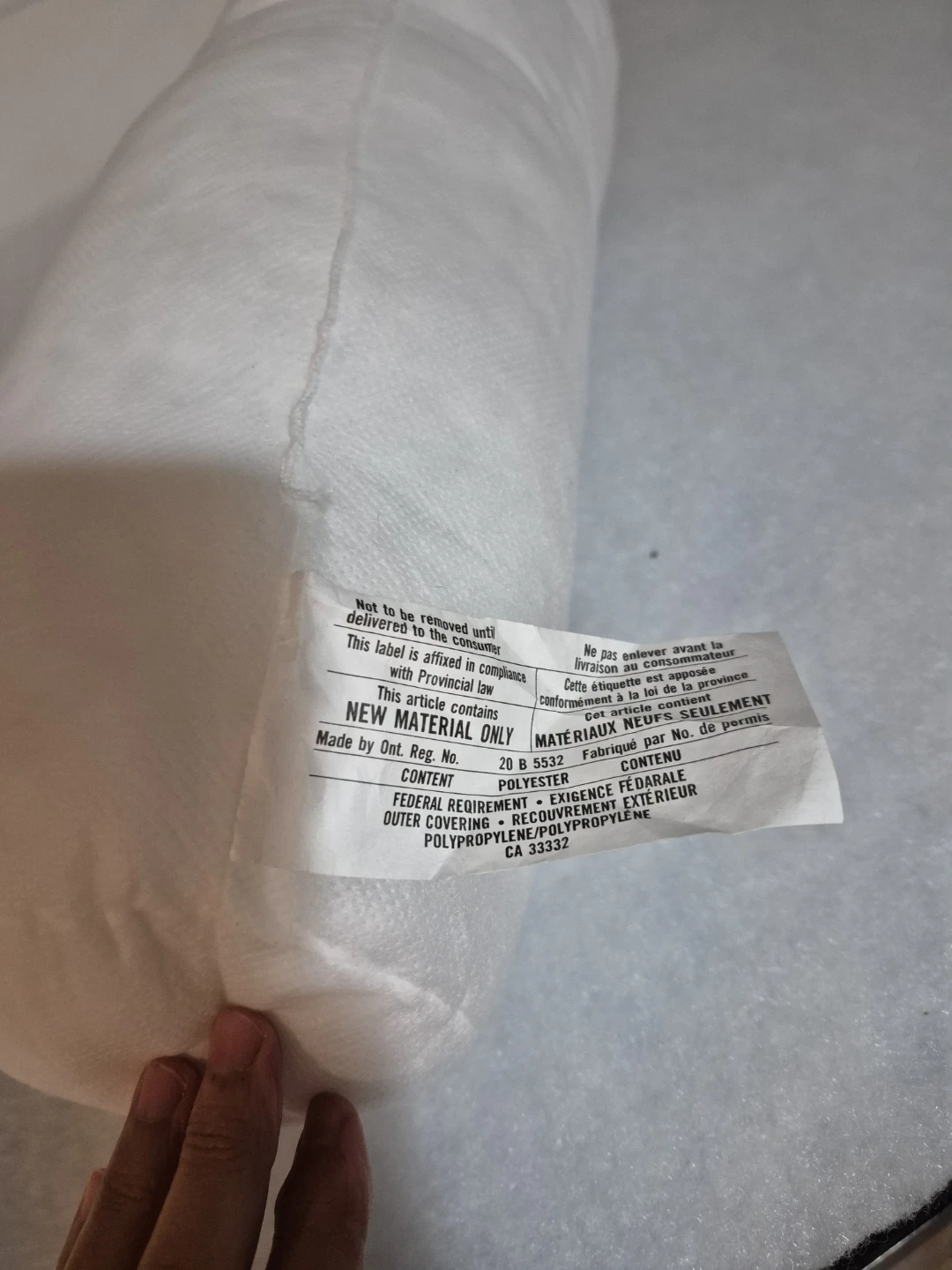 White Bolster Pillow form, 3 to choose from, price per each - photo 2