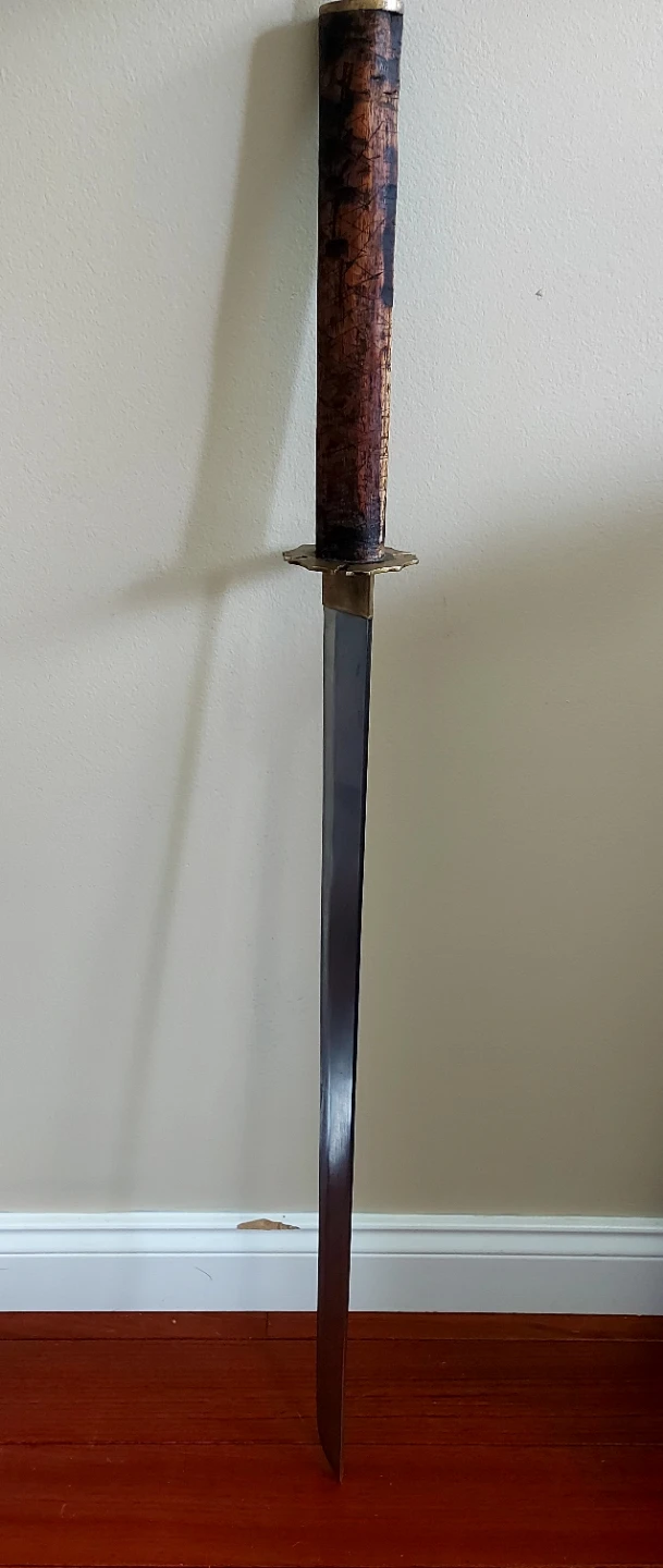 Katana Sword with Wooden Handle and Scabbard - photo 3