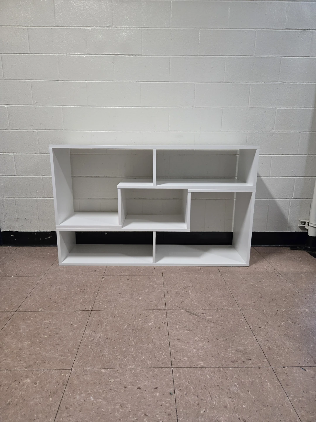 Modern White Geometric TV Stand & Convertible Bookshelf