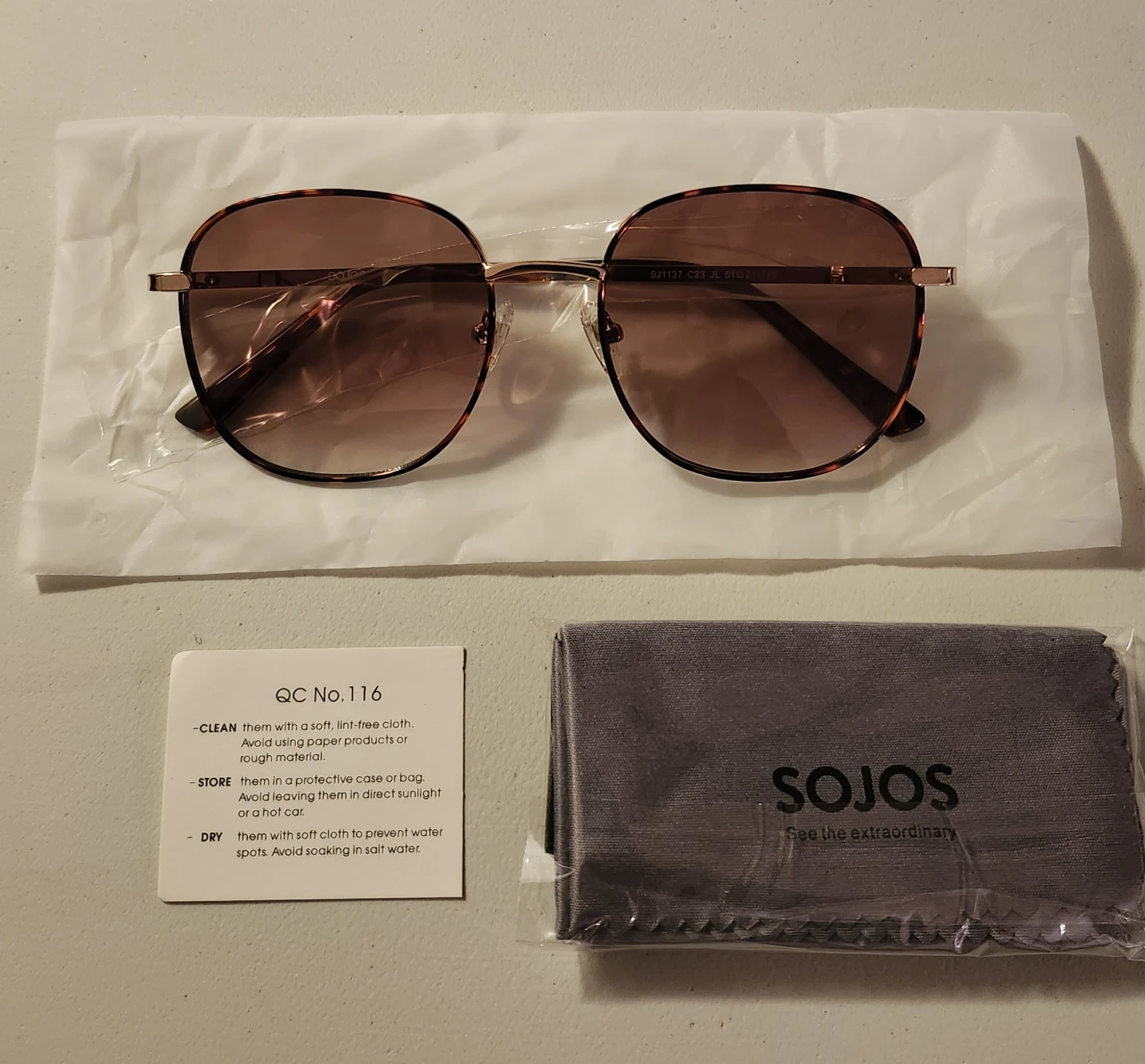 SOJOS Tortoiseshell Round Sunglasses