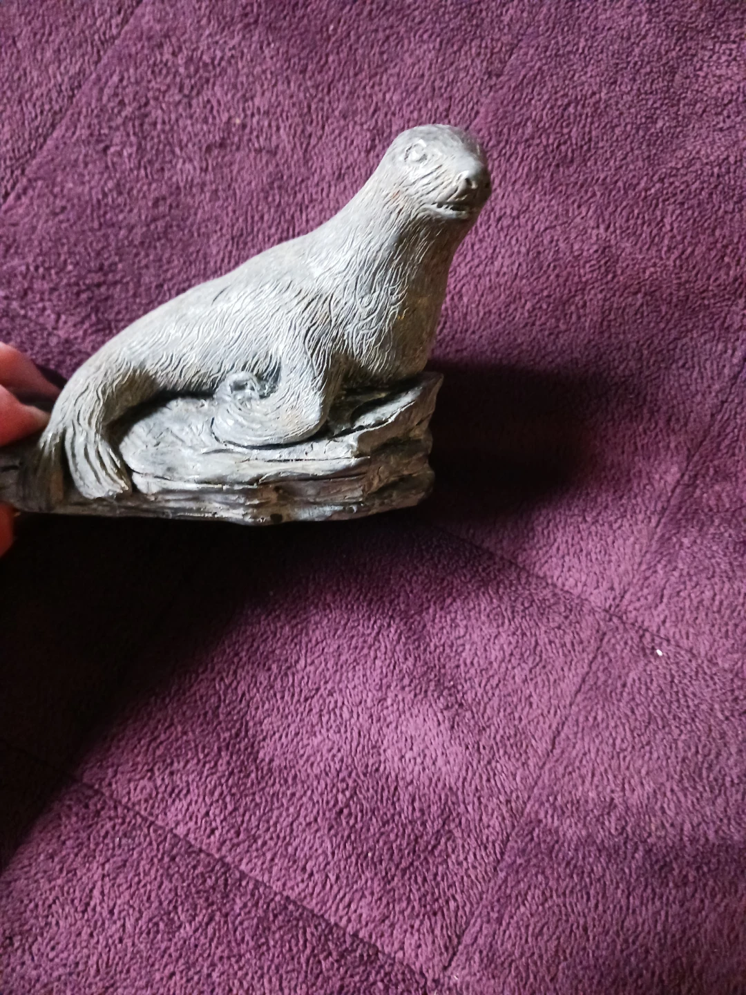 Carved Soap Stone Seal Figurine