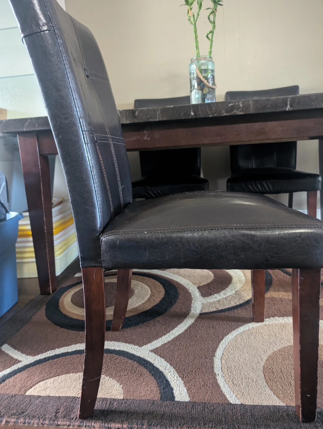 Marble Table with 3 chairs