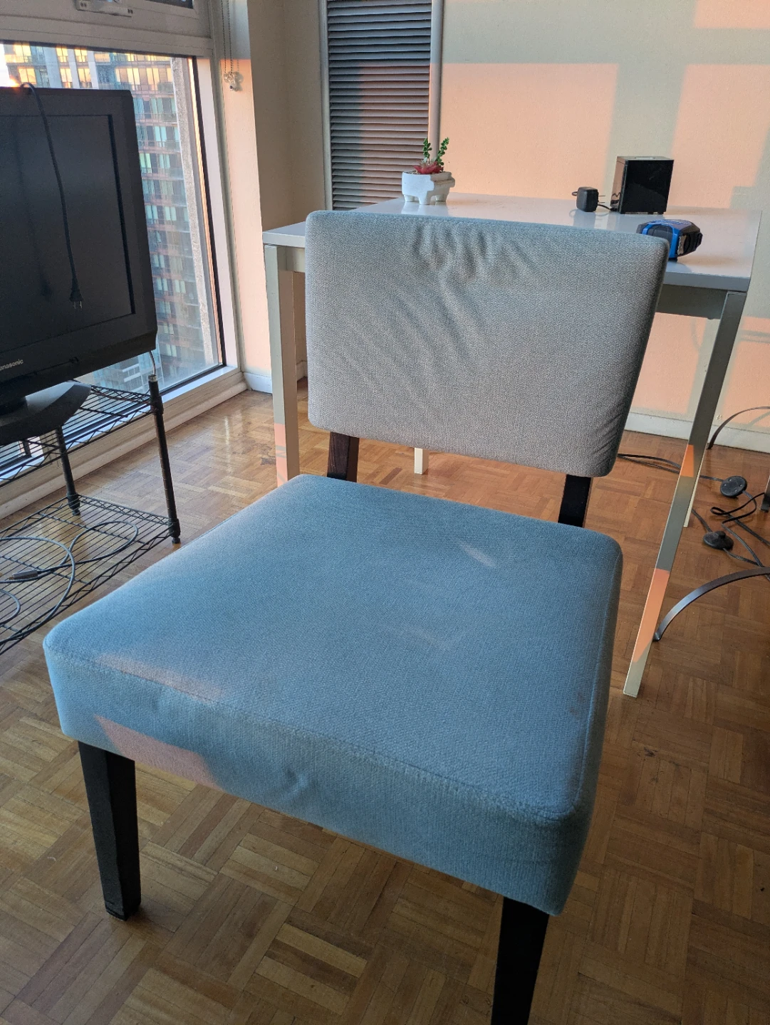 Upholstered Dining Chair (Blue) - photo 4