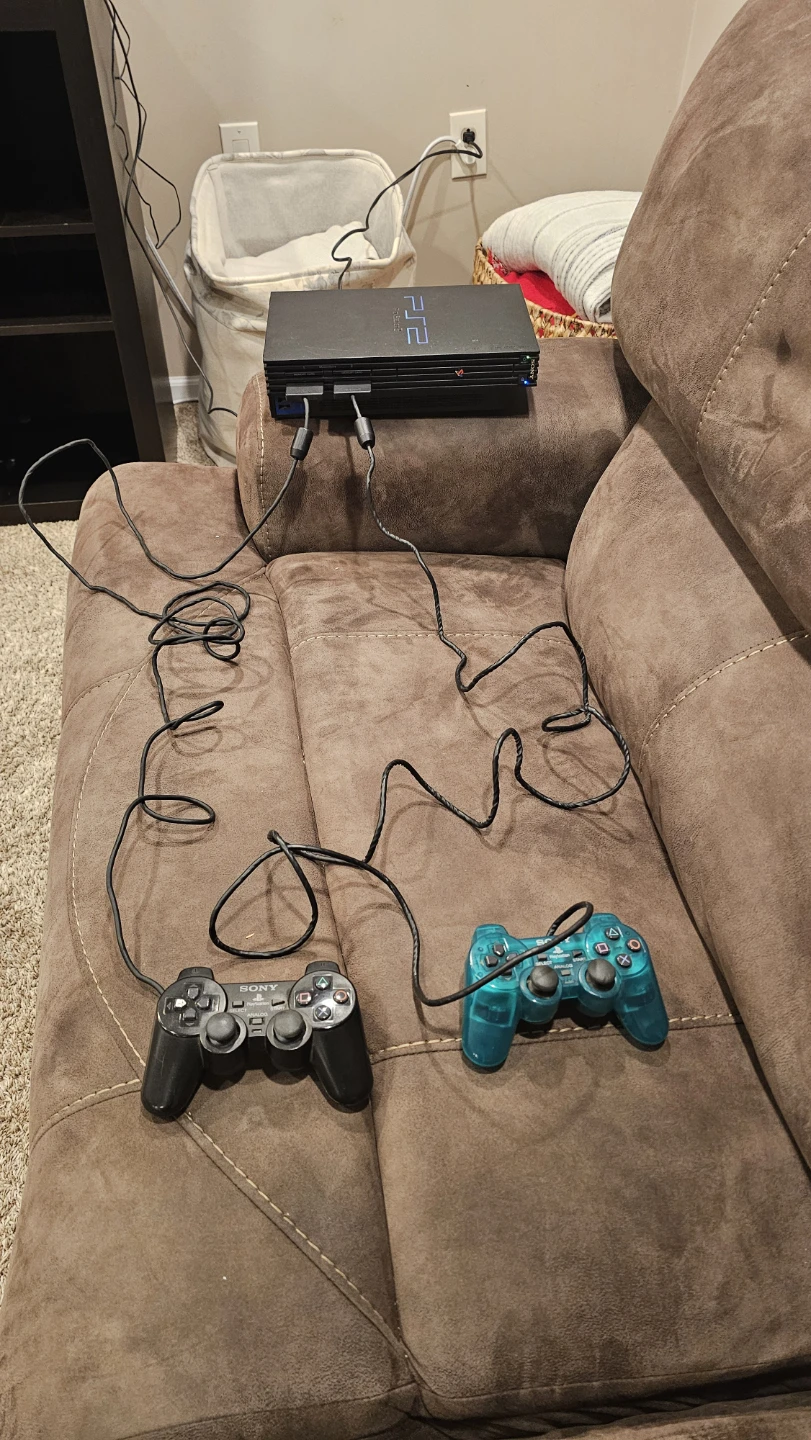 Sony PlayStation 2 Console with Games and Controllers - photo 2