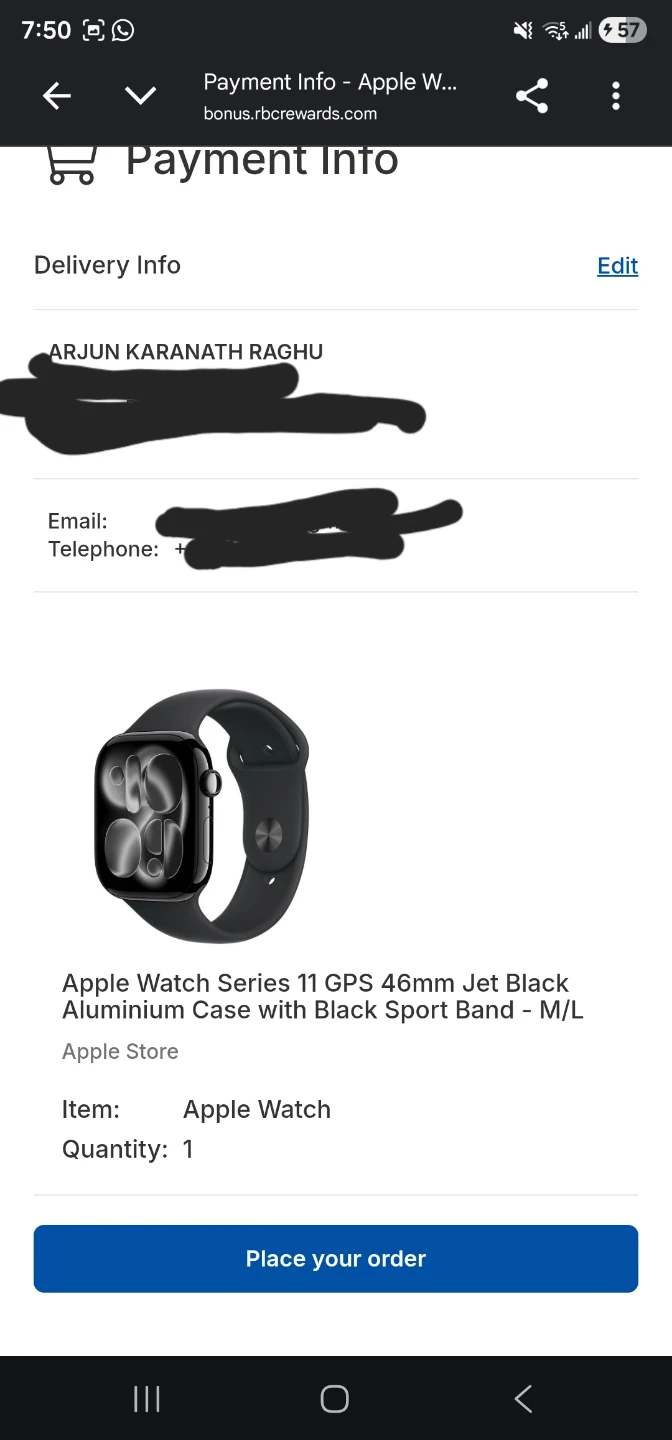 Apple Watch Series 11 GPS 46mm Jet Black Aluminium Case