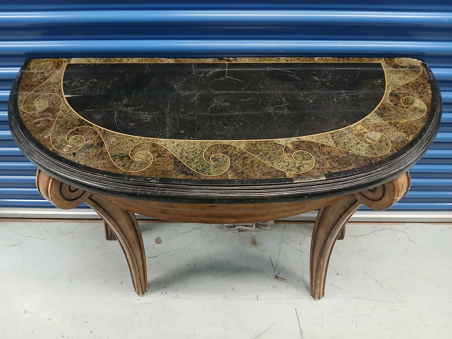Half-Moon Console Table with Decorative Top - photo 3