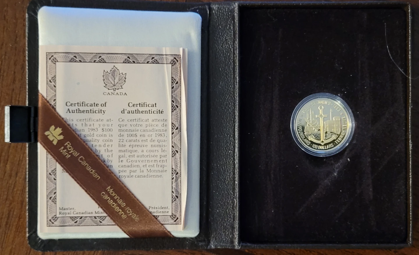 Royal Canadian Mint 1983 Newfoundland 100 Dollar Gold Coin - photo 5