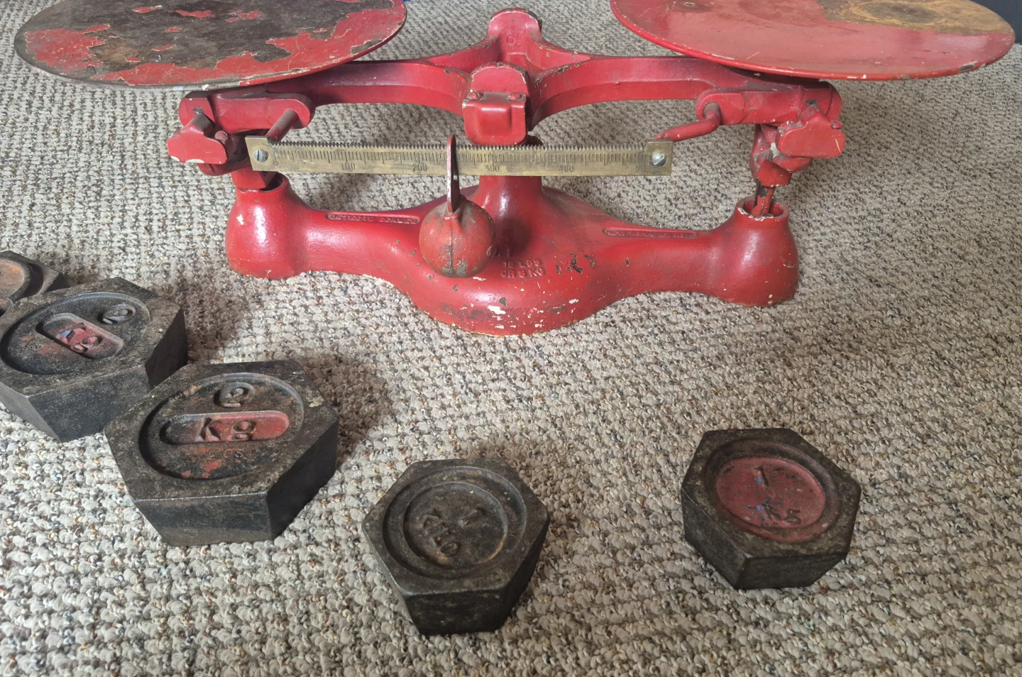 Vintage Red #1 DETECTO  Scale with Weights - photo 5