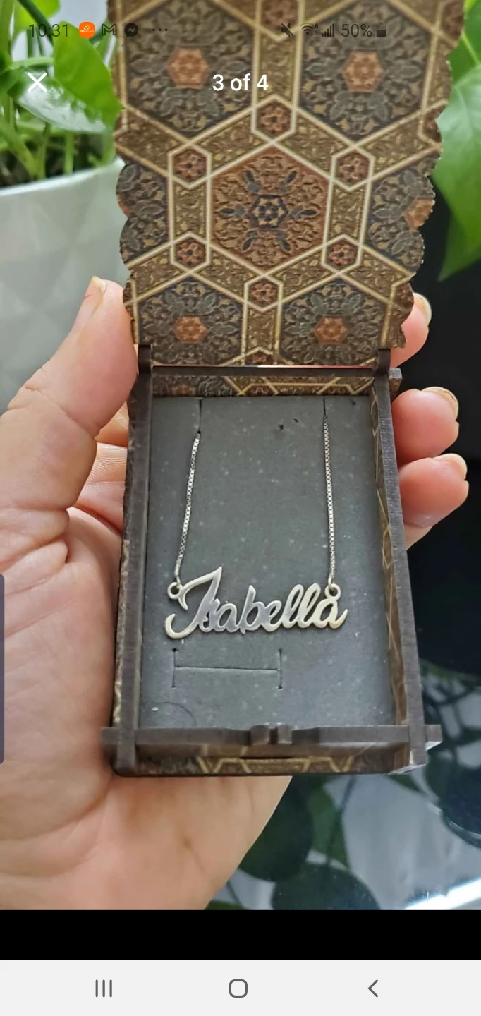 Isabella Name  real silver Necklace with Decorative Box - photo 2