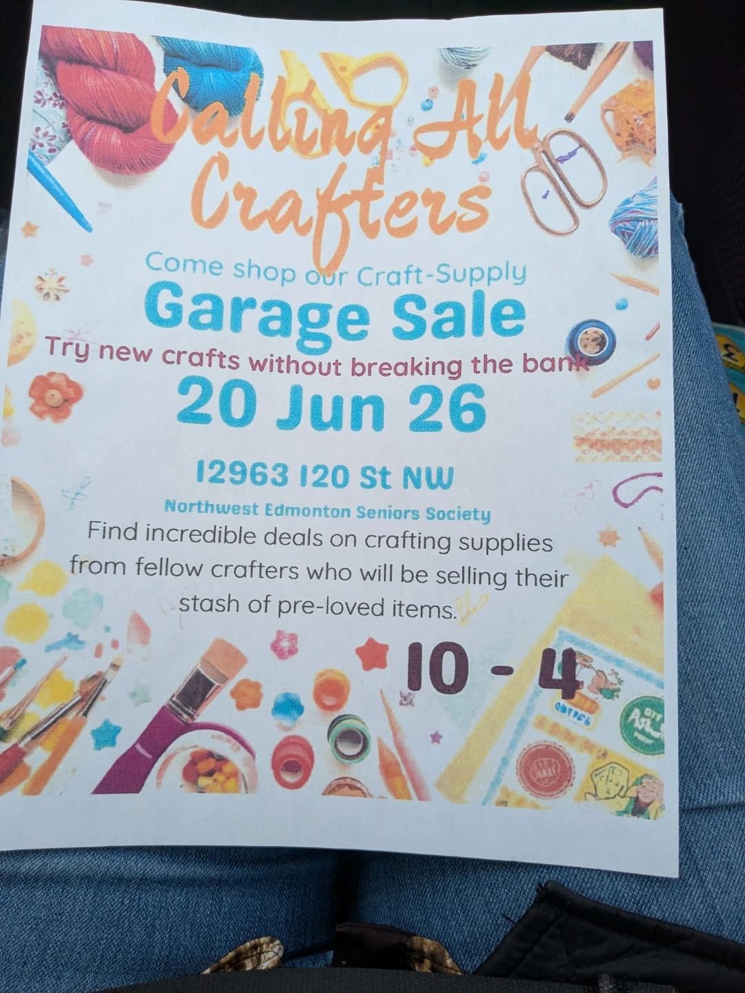 Calling All Crafters Garage Sale