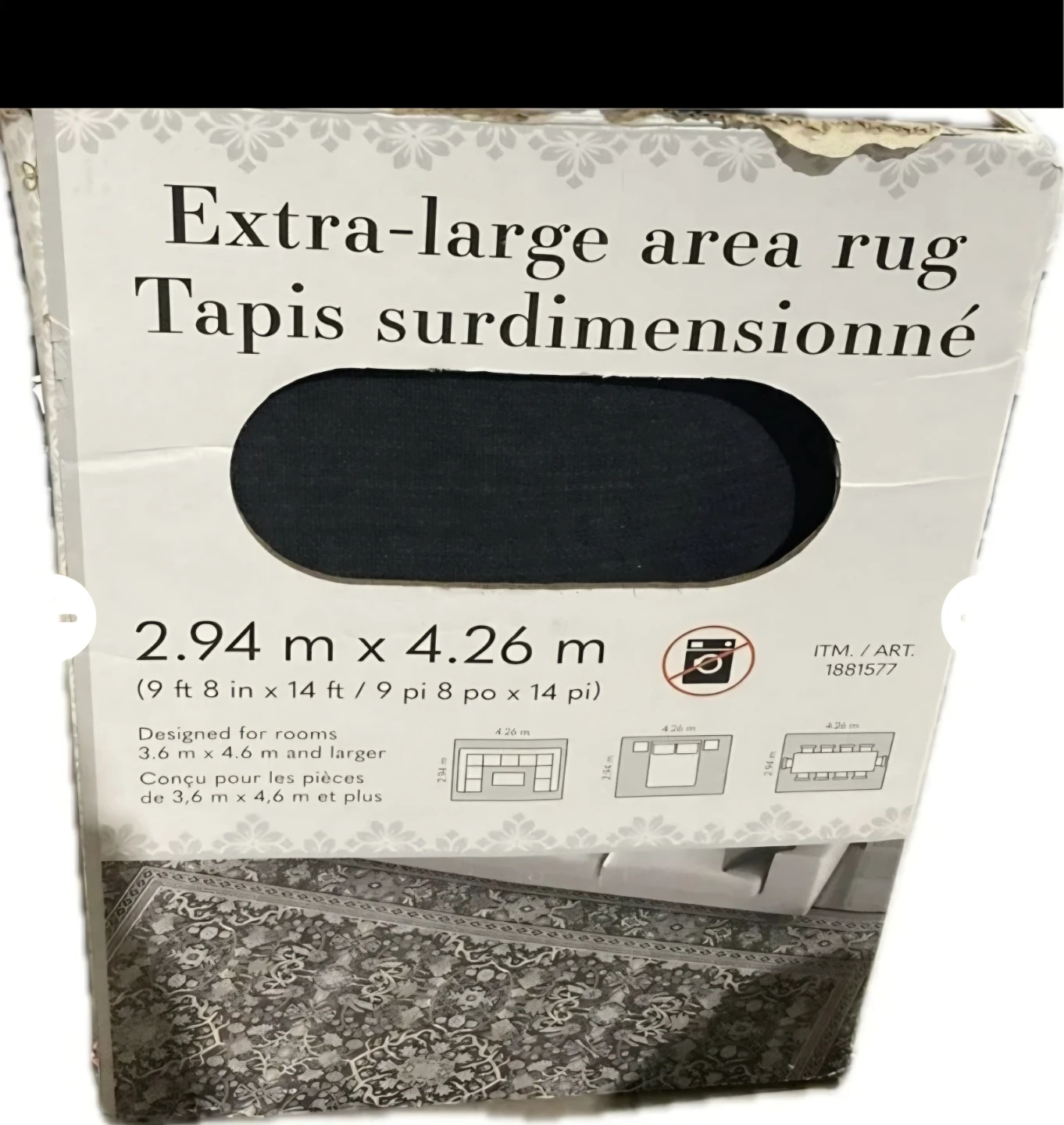 Extra-large Area Rug 2.94 m x 4.26 m (9ft X 14ft) - photo 3