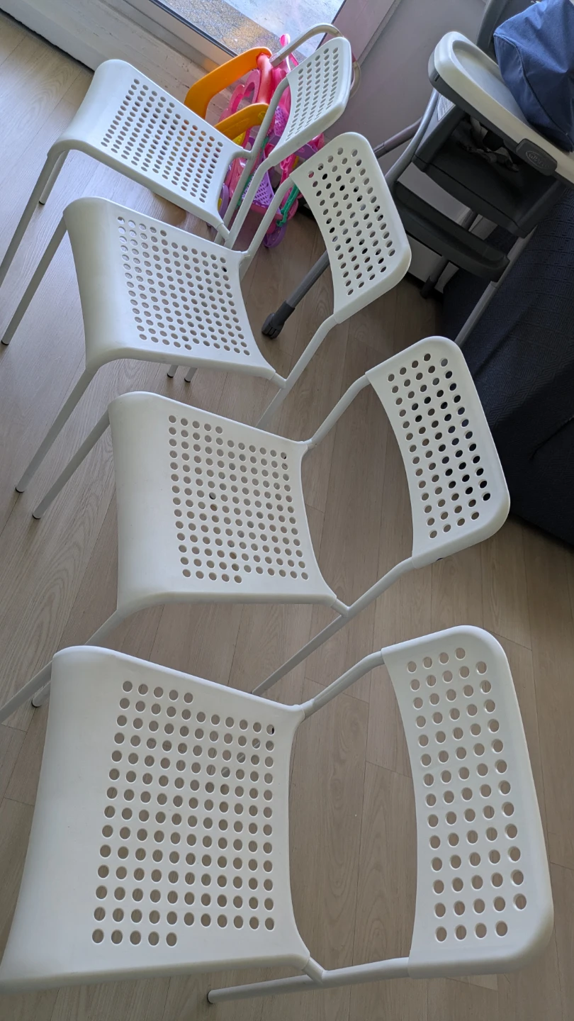 IKEA ADDE Chairs - White (Set of 4)
