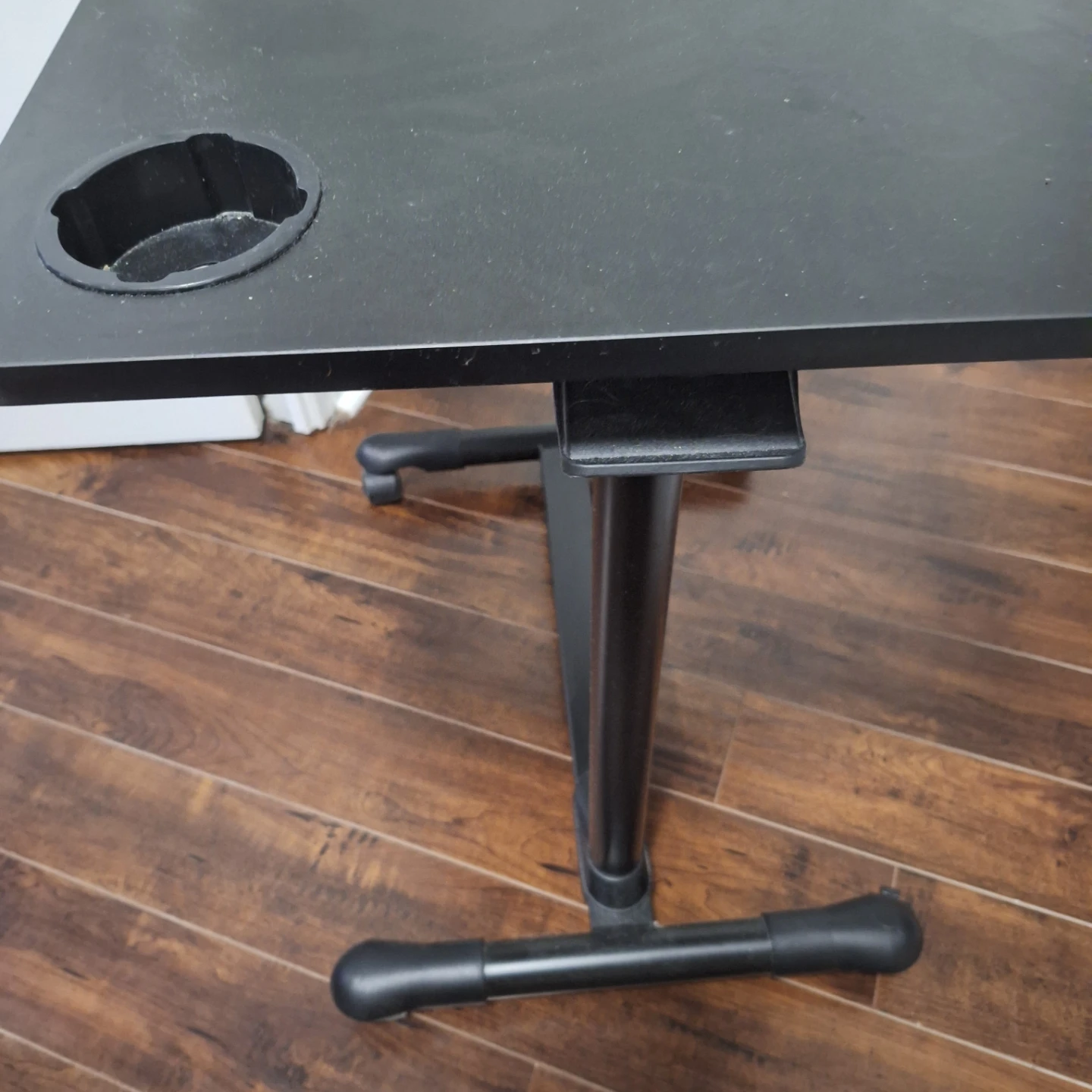Black Adjustable Height Rolling Laptop Desk Table - photo 4