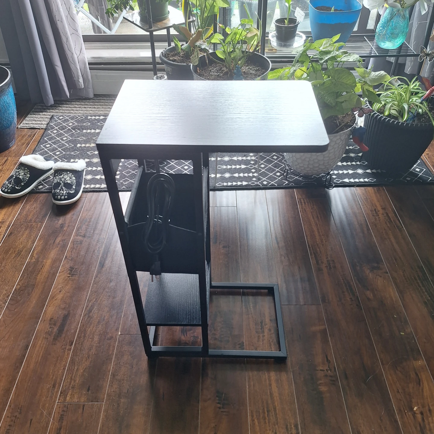 Black Adjustable Height Rolling Laptop Desk Table - photo 5