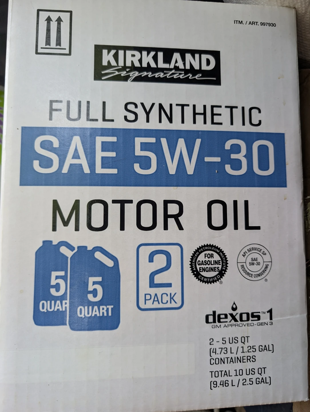 Unopened Kirkland Costco SAE 5W-30 Motor Oil