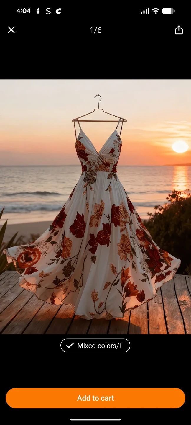 White floral maxi dress with mixed colours L