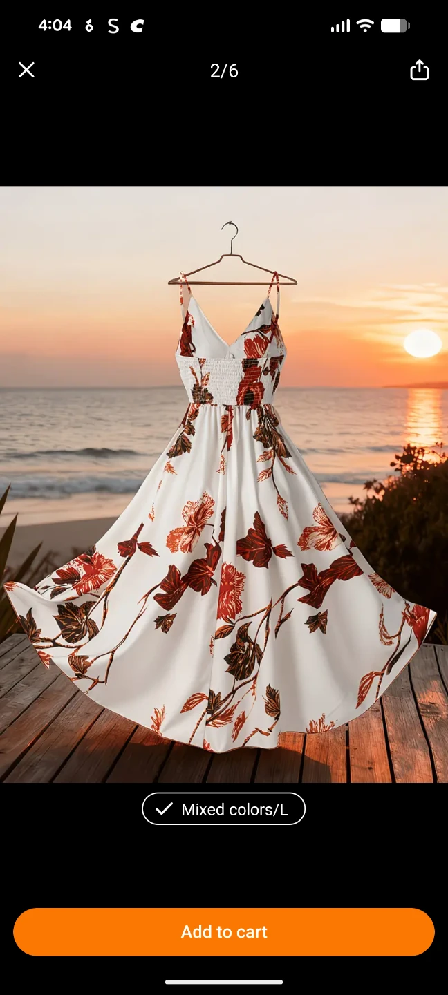 White floral maxi dress with mixed colours L - photo 2
