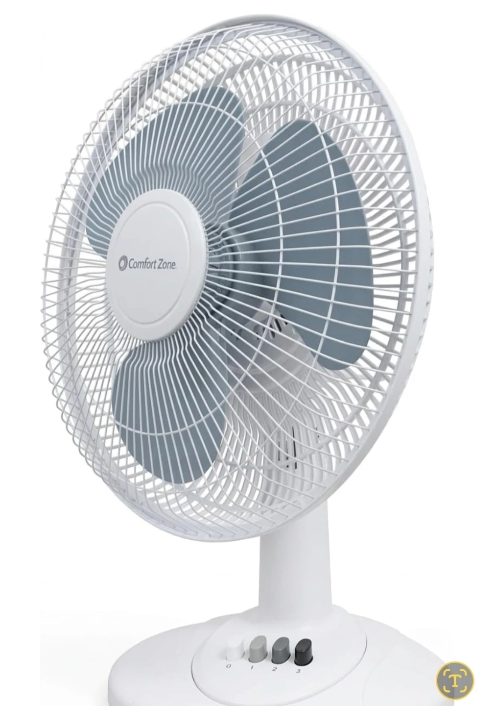 Comfort Zone White Table Fan