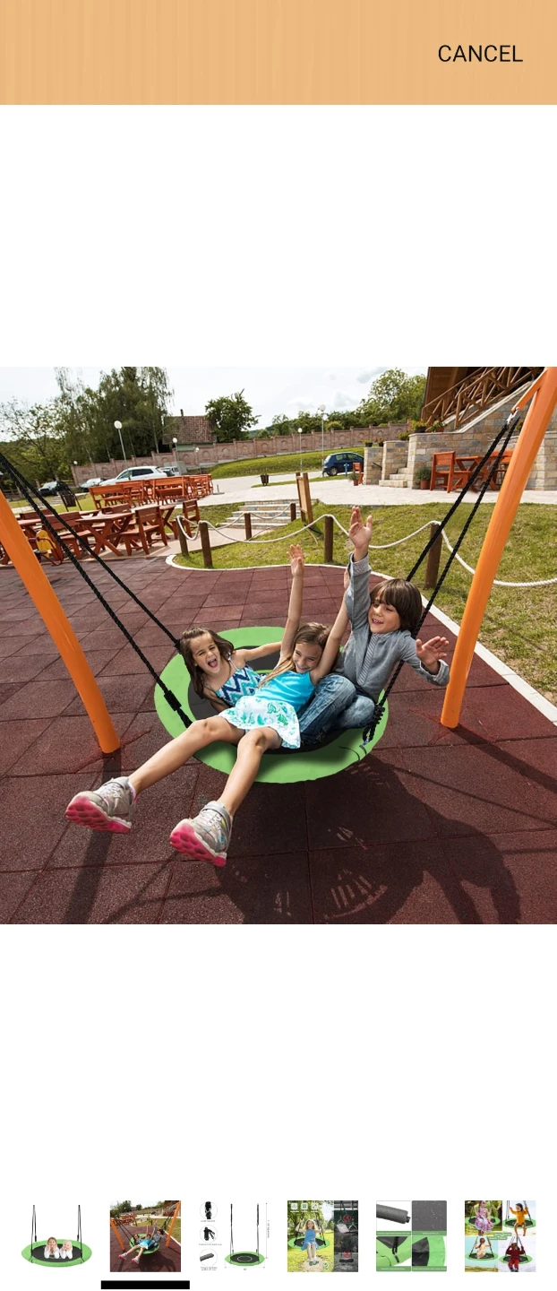 40" Round Disc Swing Set with Adjustable Ropes - photo 2