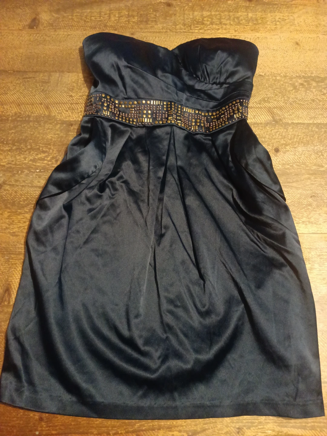 City Triangles Black Strapless Beaded Dress Size 13