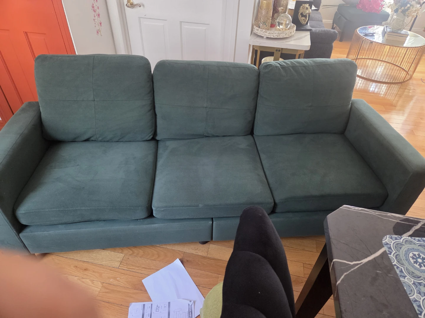 Dark Green 3-Seater Sofa - photo 2