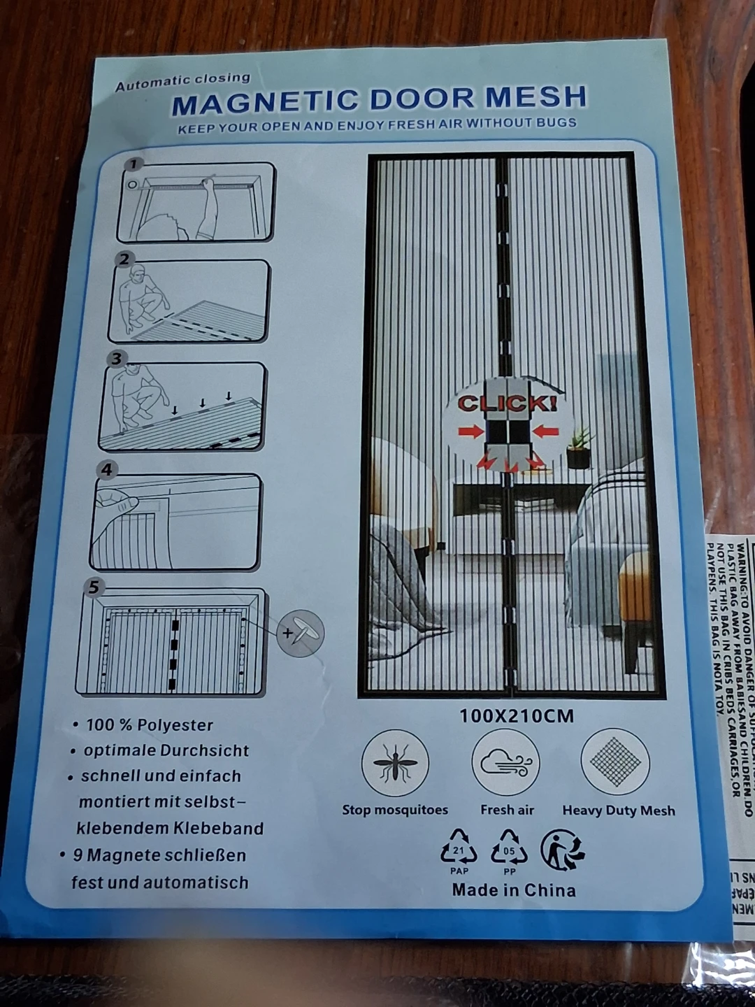 Brand new magnetic mesh doors - 100x210cm