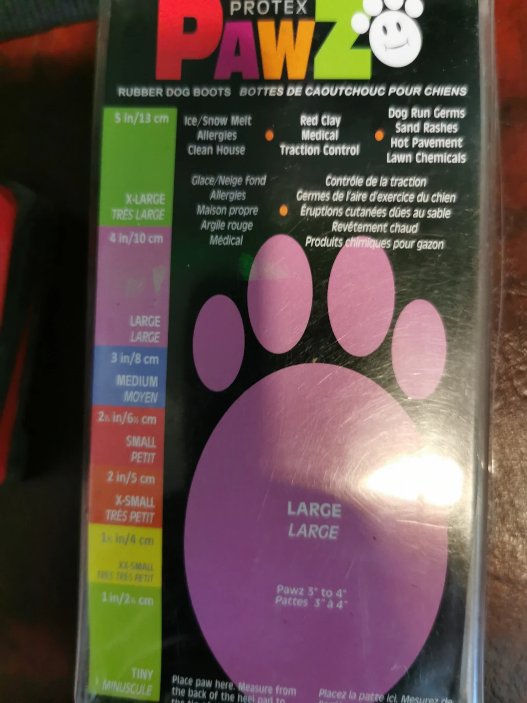 PROTEX Pawz Rubber Dog Boots - Large - Purple - photo 2