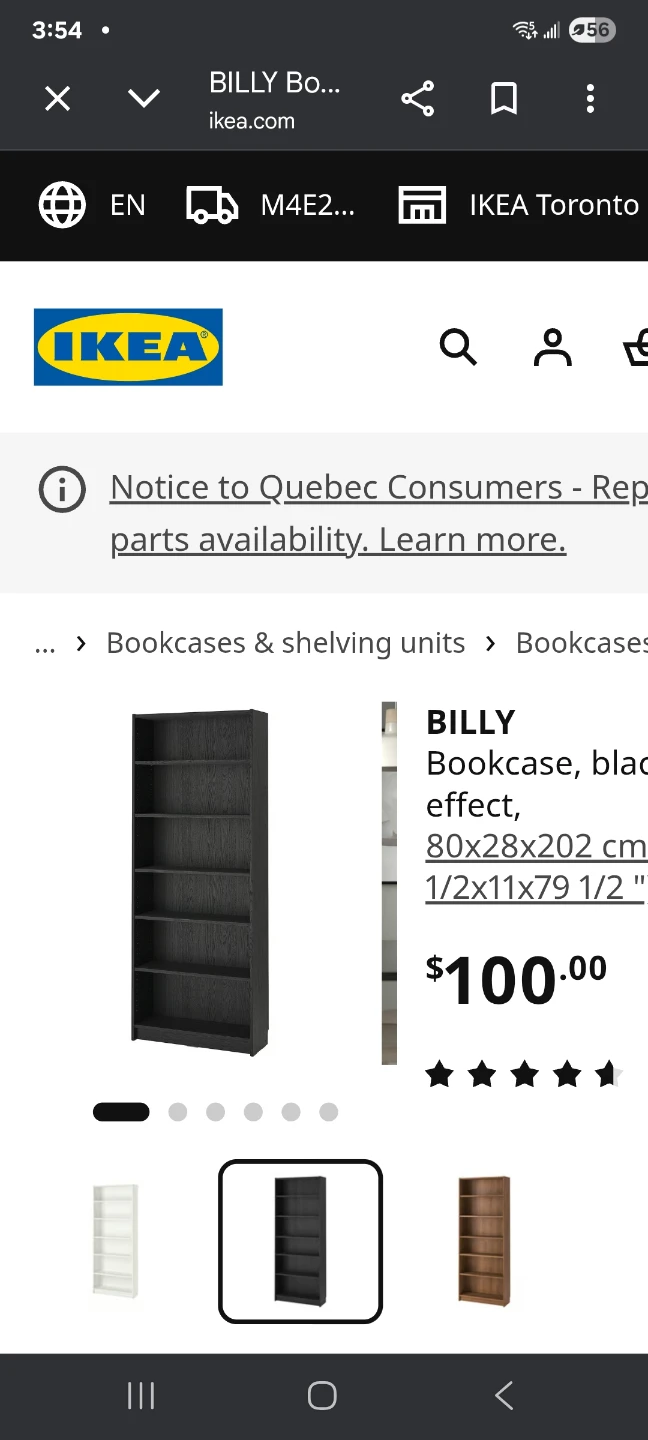 IKEA BILLY Bookcase, Black oak effect, 80x28x202 cm - photo 2