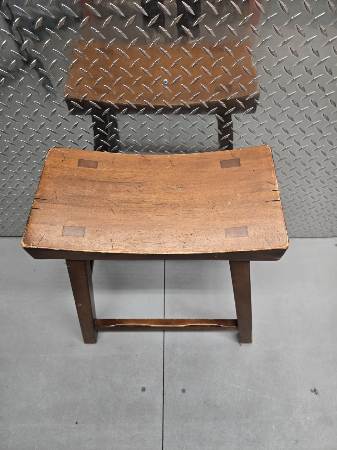 Solid Wood Curved Saddle Seat Accent Stool - 21" Height - photo 3