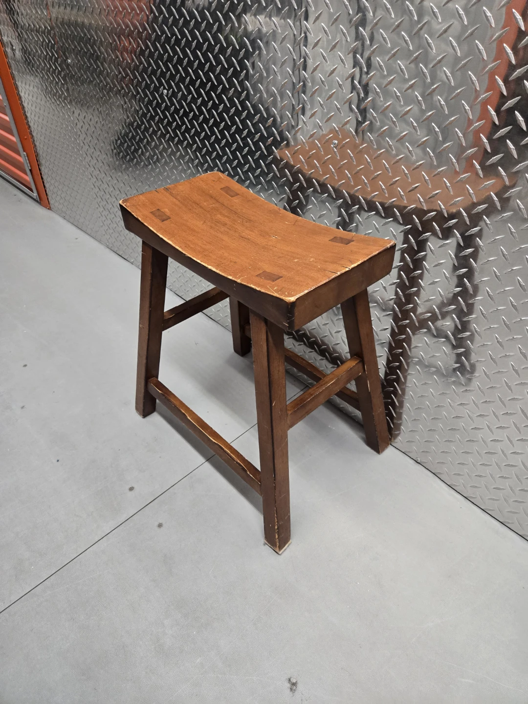 Solid Wood Curved Saddle Seat Accent Stool - 21" Height - photo 5