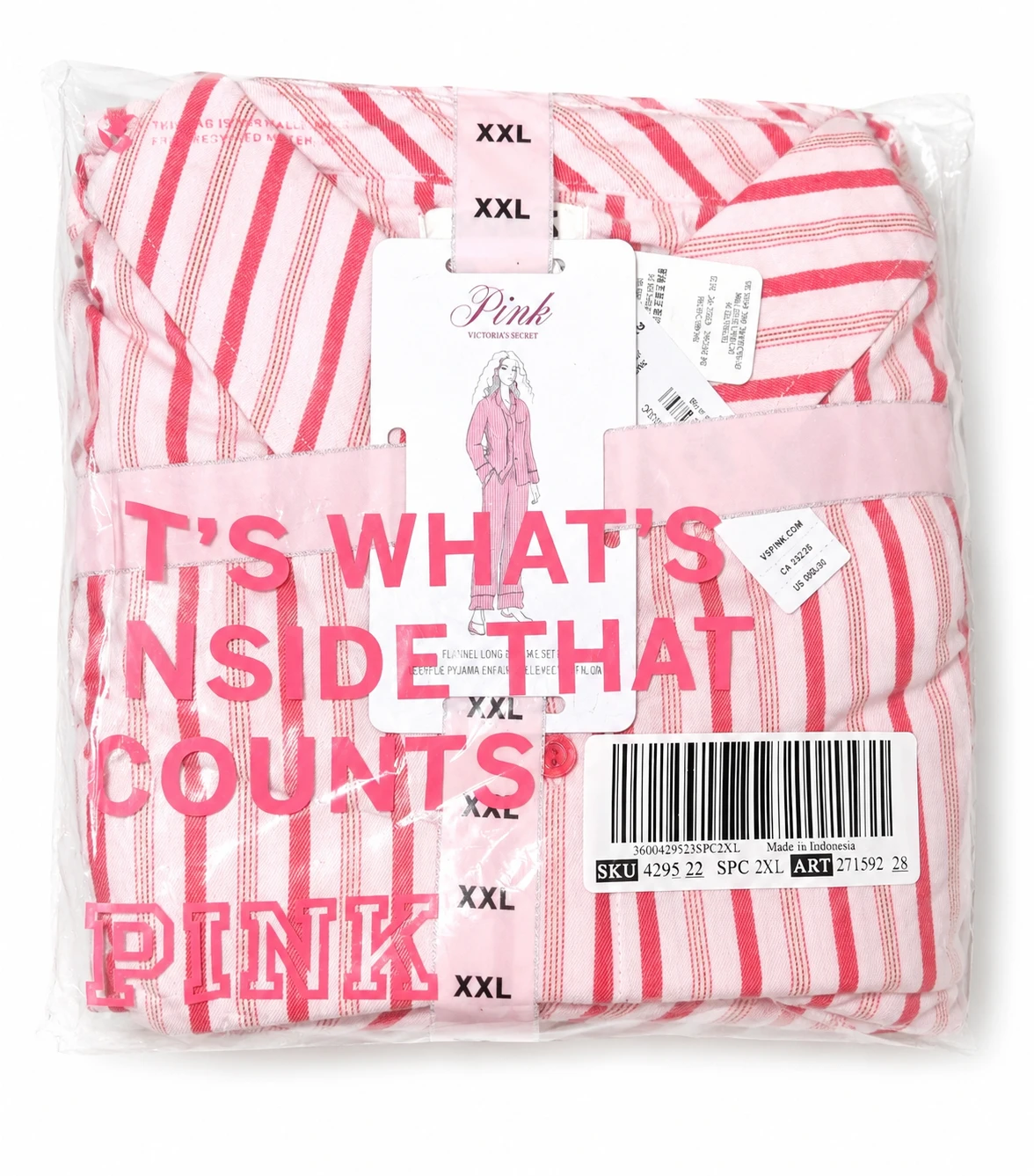 Victoria's Secret Pink Flannel Pajama Set XXL