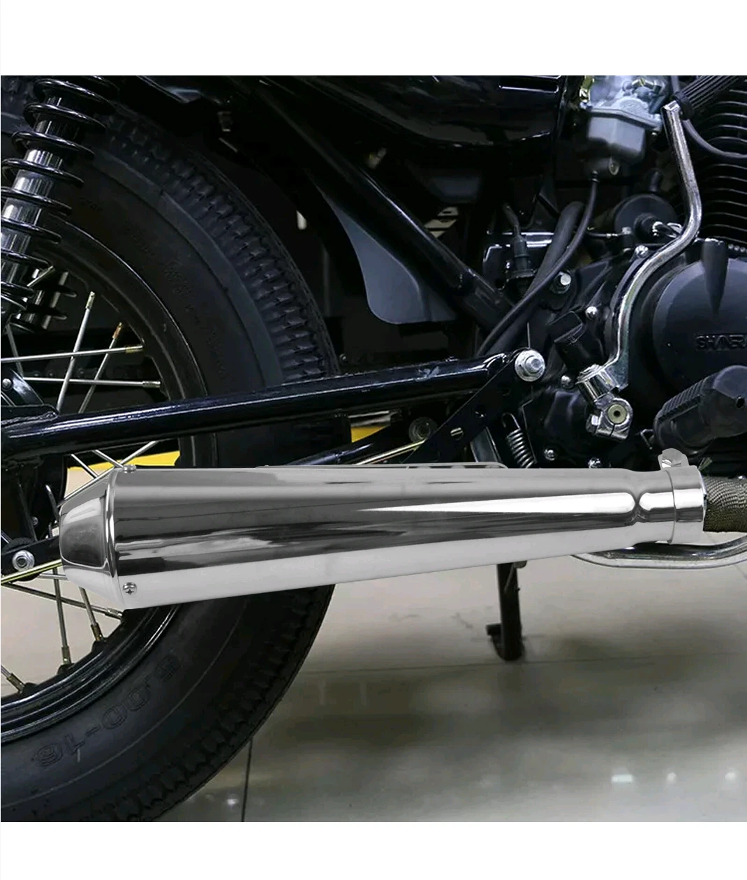Chrome Motorcycle Exhaust Muffler - photo 2