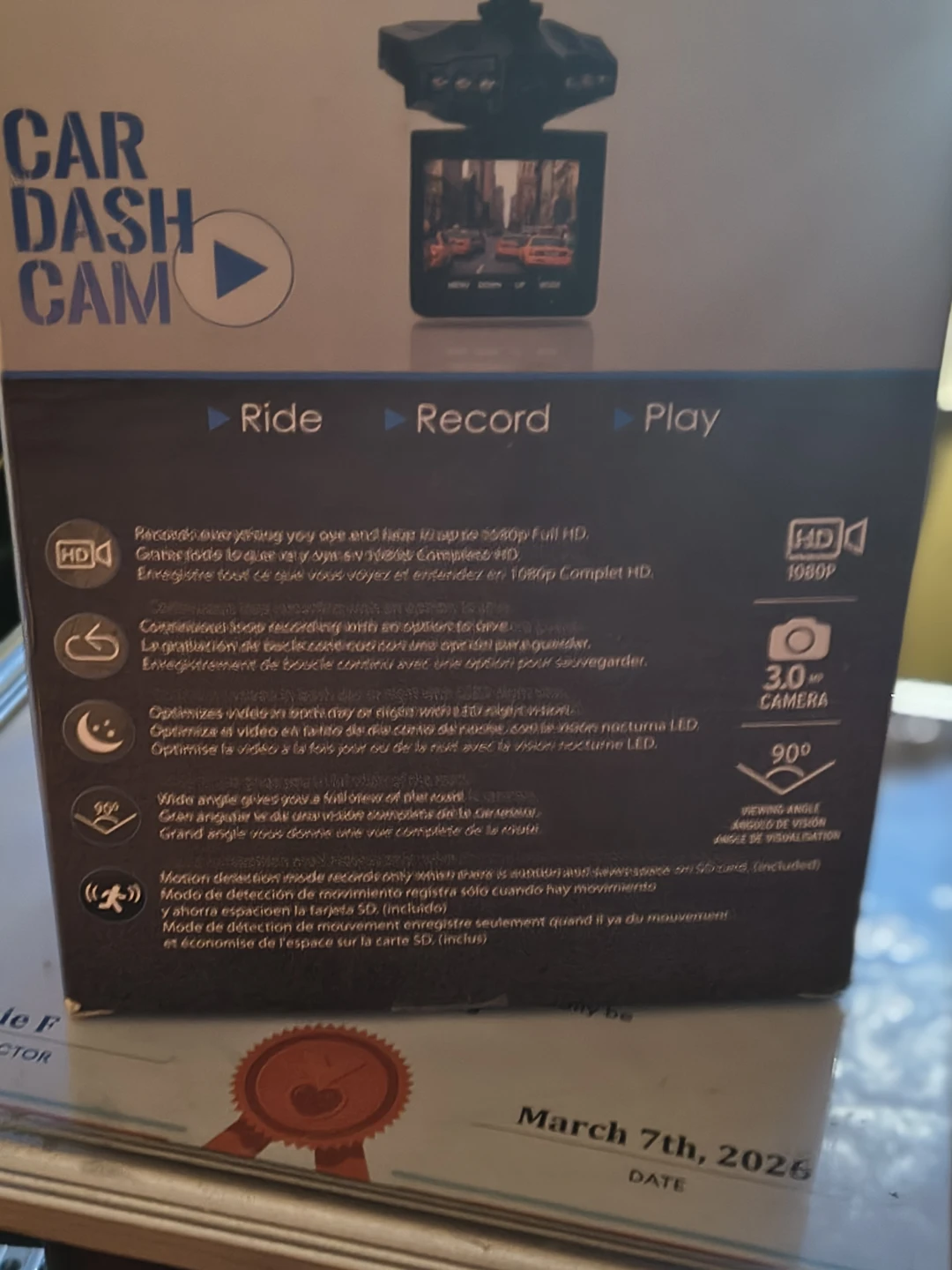 COBY SWIVEL SCREEN CAR DASH CAM