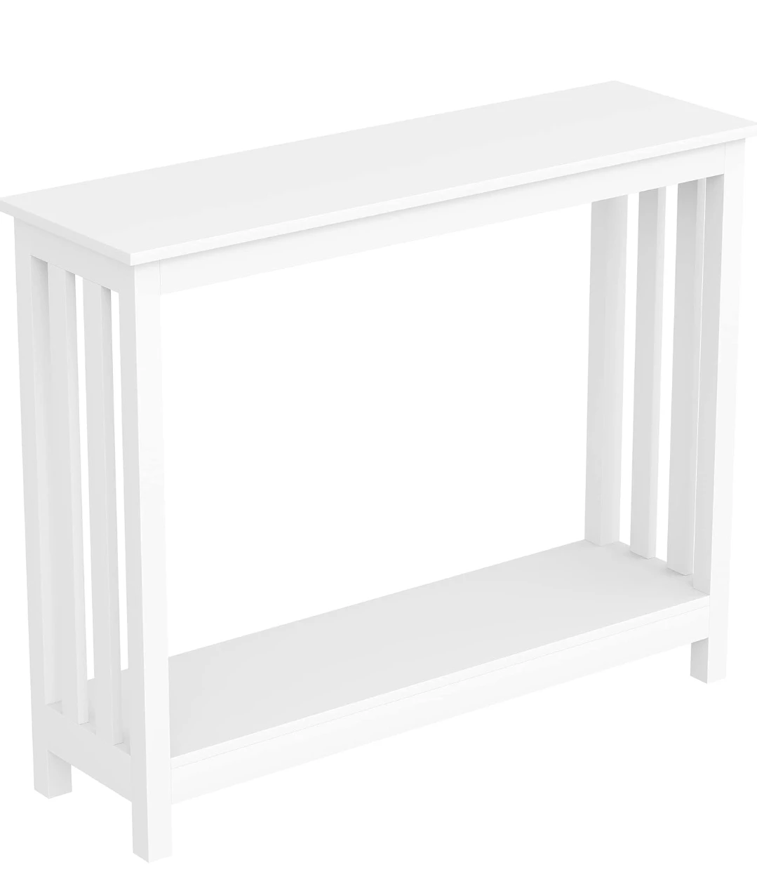 White Console Table with Shelf - photo 4