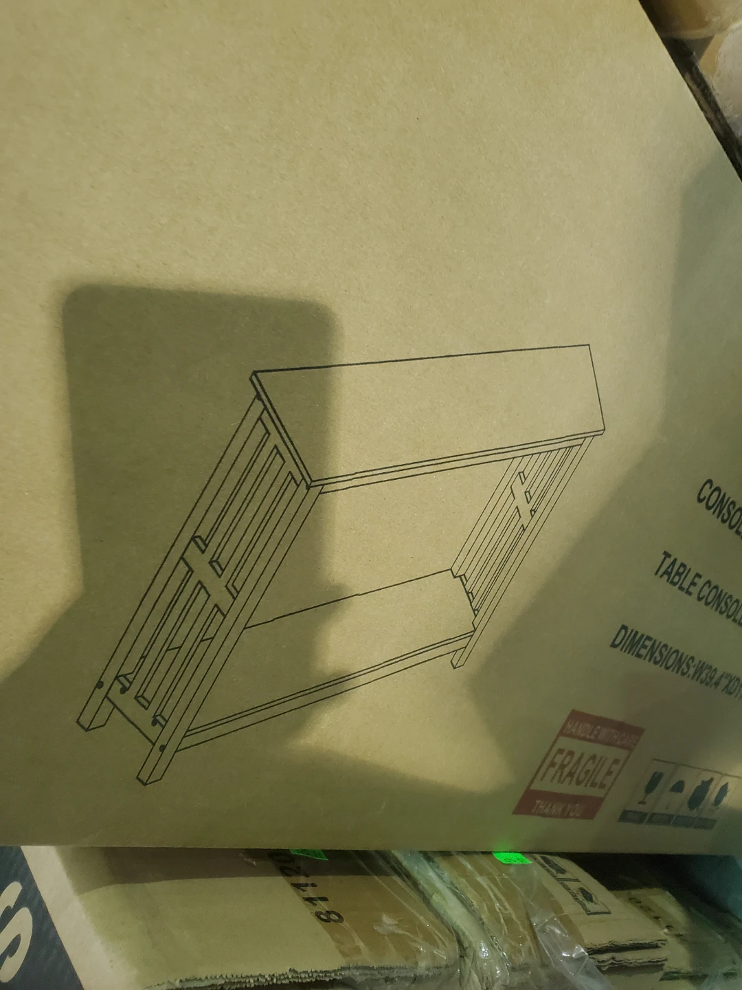 White Console Table with Shelf - photo 5