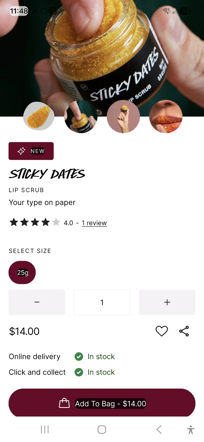 Lush Sticky Dates Lip Scrub 25g