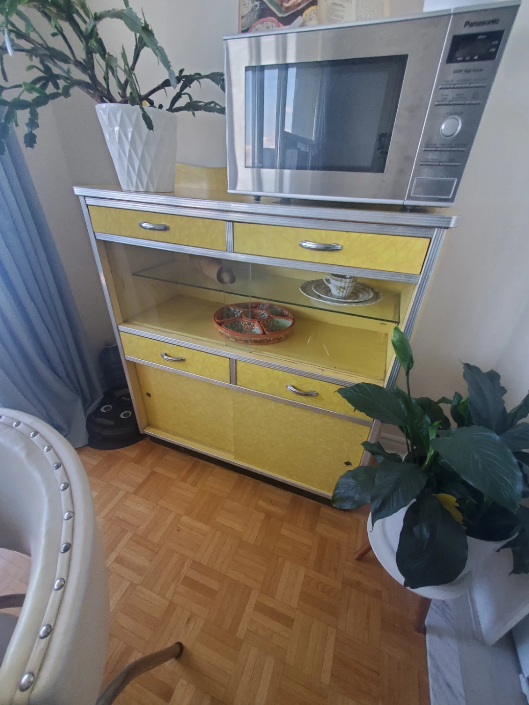 Vintage Yellow Kitchen Cabinet