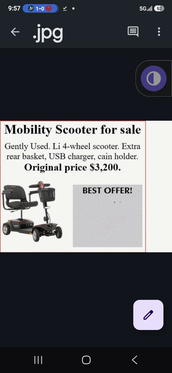 Gently Used Mobility Scooter for Sale
