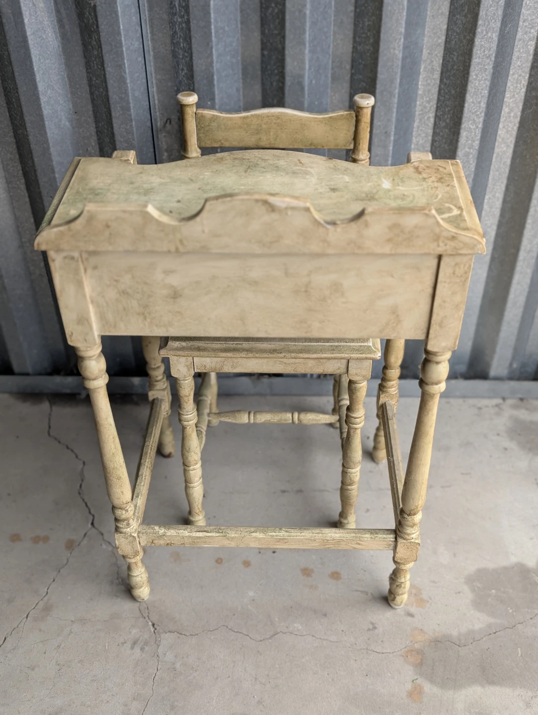 Vintage vanity desk and stool set - photo 4