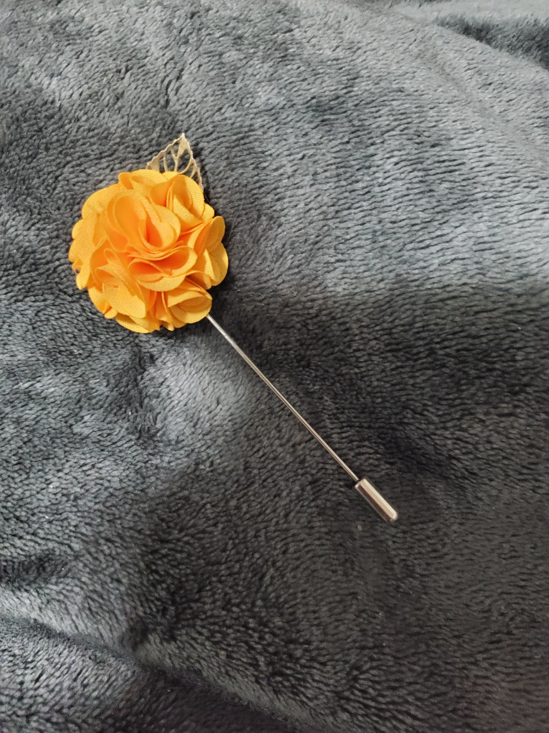 Yellow Fabric Flower Brooch Pin