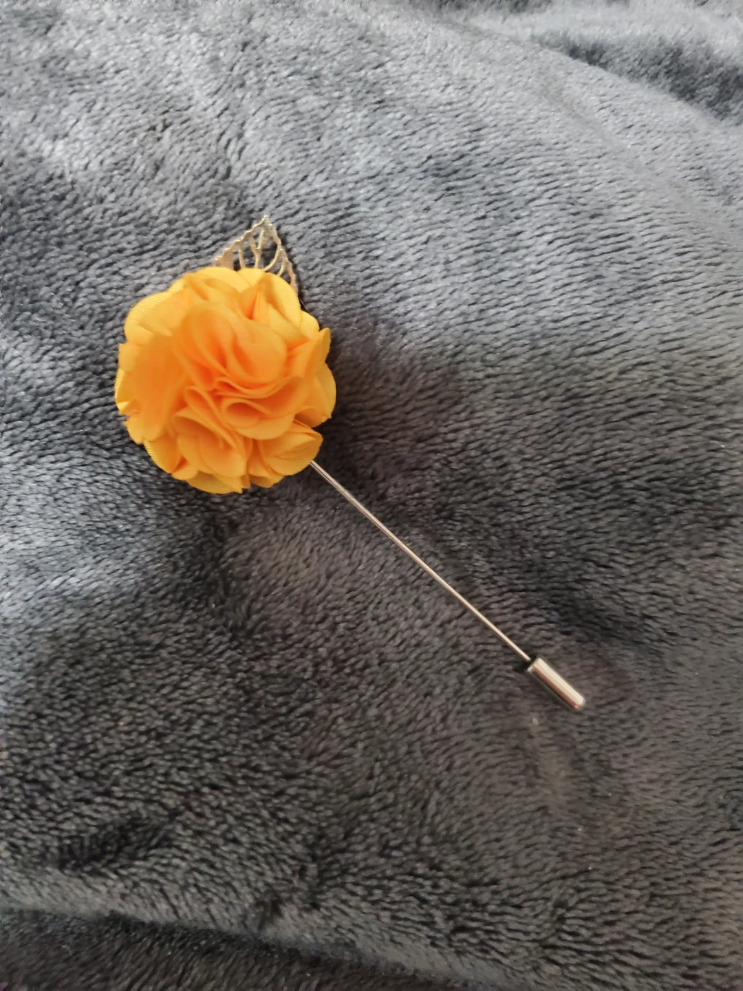 Yellow Fabric Flower Brooch Pin - photo 2