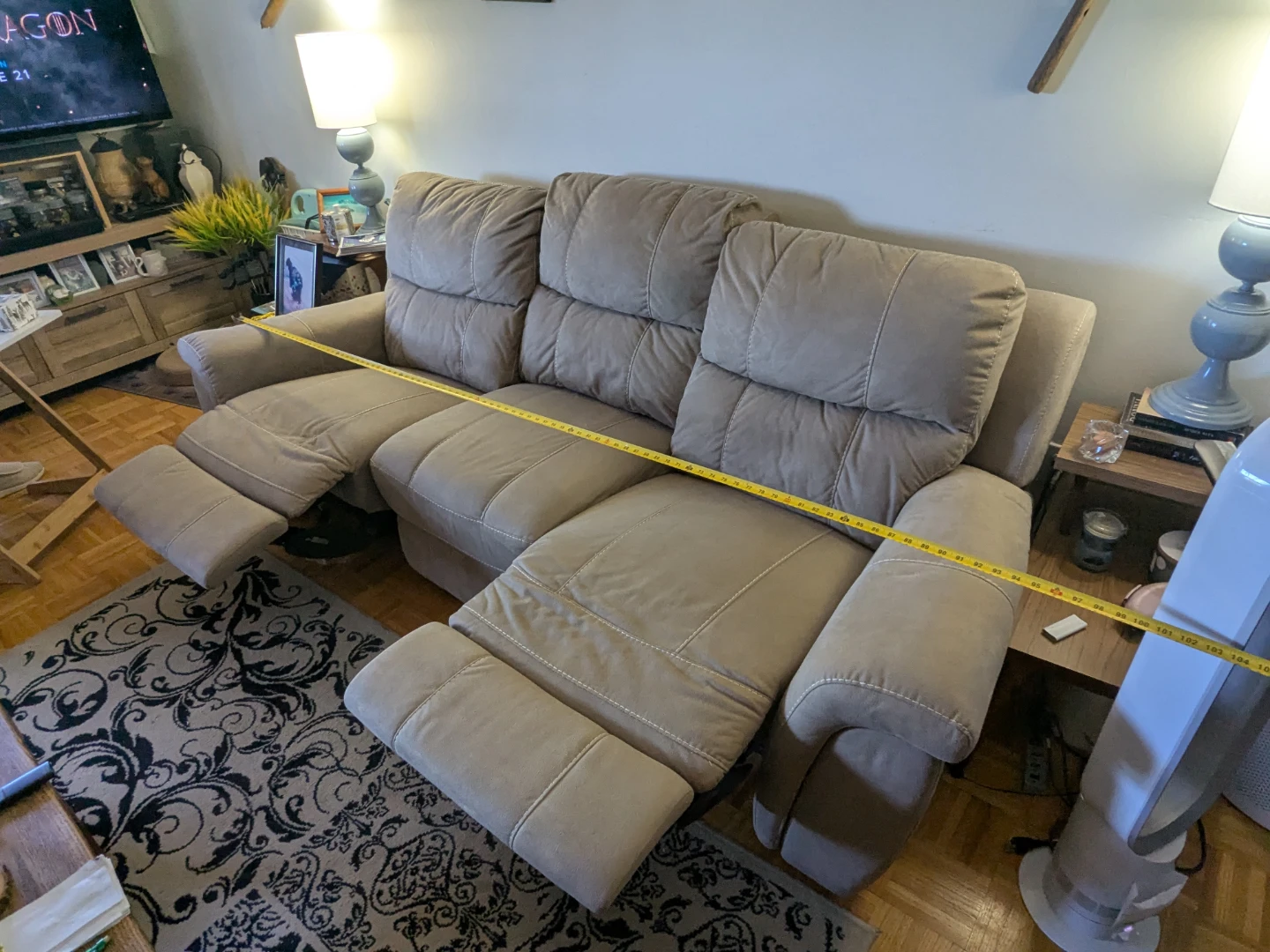 3-Seater Reclining Sofa - Taupe - photo 5