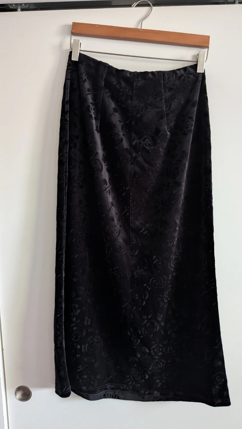 Vintage Maxi Skirt - Black velvet rose burnout - photo 4