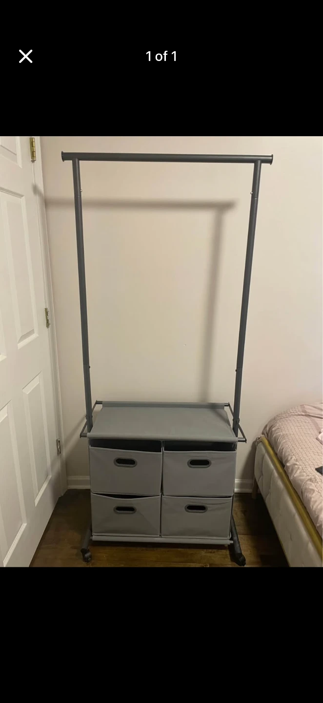 ⚽Rolling Garment Rack with Storage Drawers