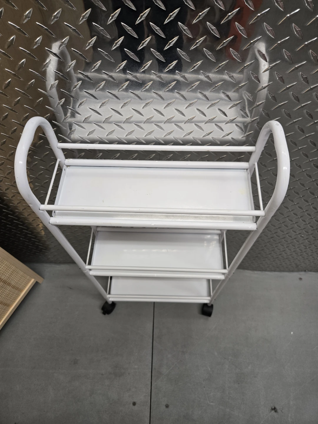Slim White 3-Tier Rolling Utility Storage Cart - photo 3