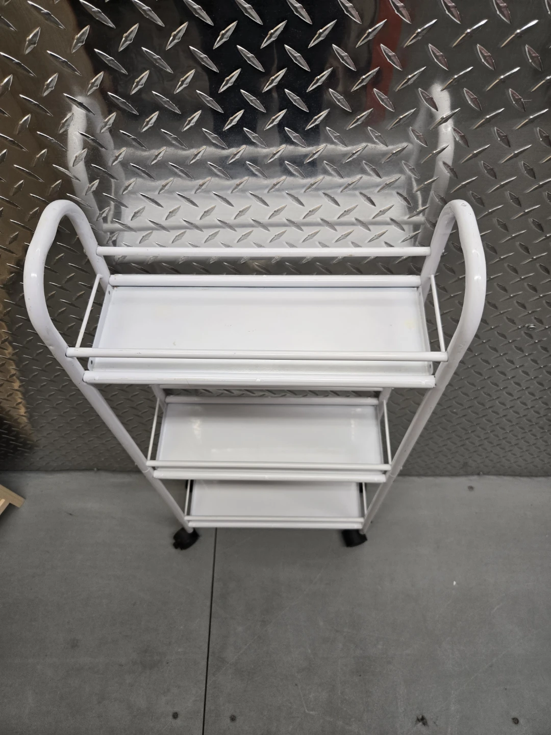 Slim White 3-Tier Rolling Utility Storage Cart - photo 4