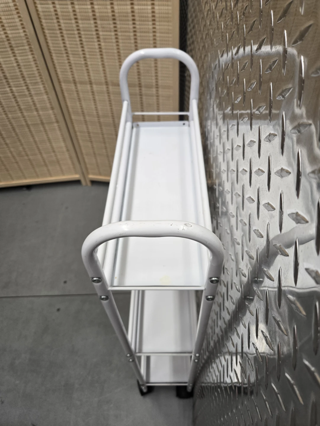 Slim White 3-Tier Rolling Utility Storage Cart - photo 5