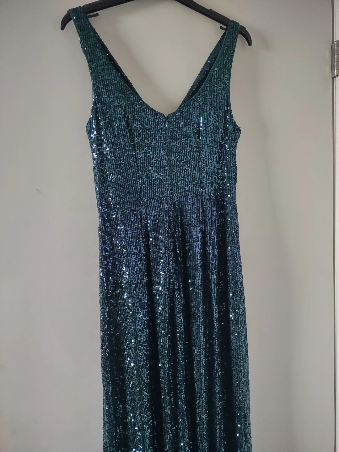 Alex & Eve Maxi Ruched Sleeveless V-Neck Sequin Dress - photo 5
