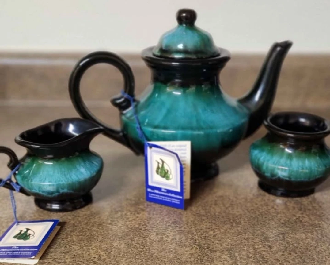 Teapot, Creamer, and Sugar Bowl Set