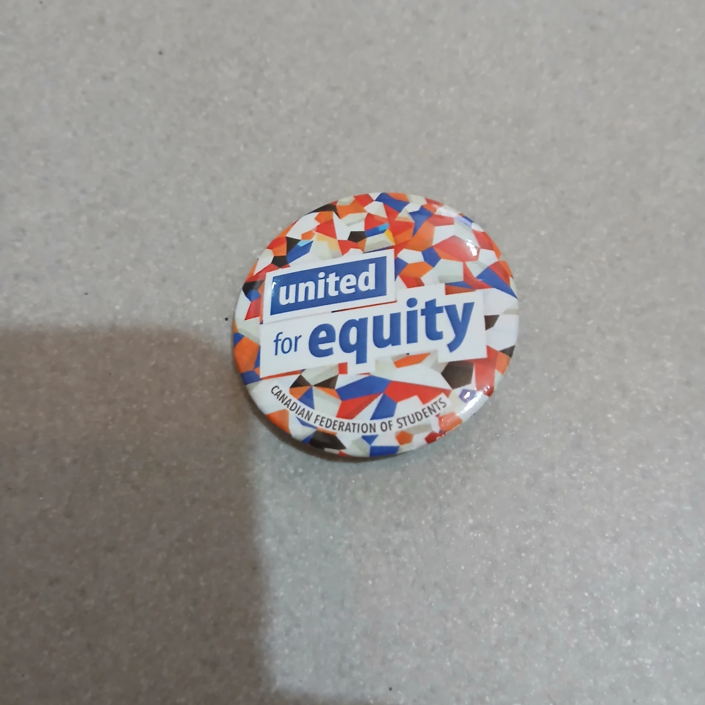 ⚽ United for Equity Button Pin